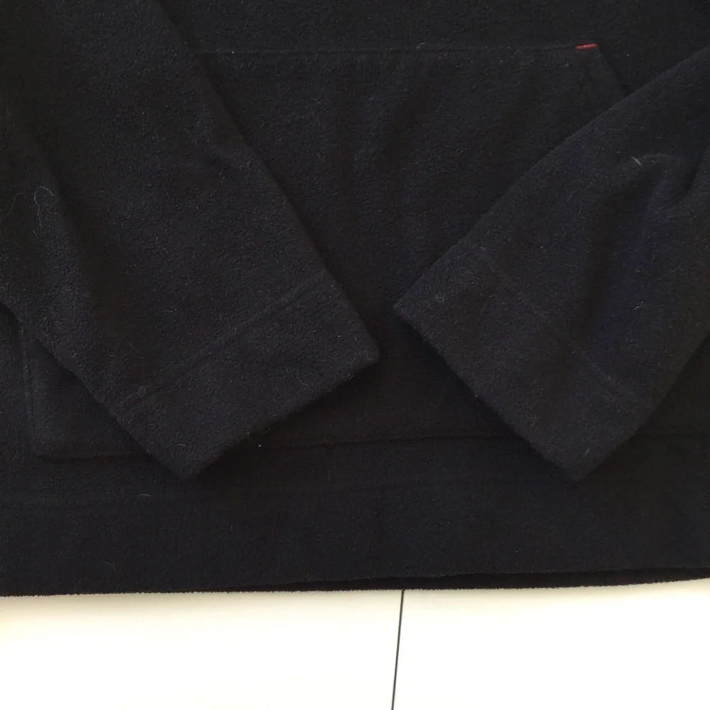 Youth Quarter Zip Fleece Hoodie Black and Red  Unisex Youth Sz 10